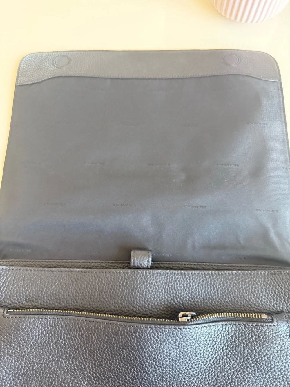 Coach Black Pebbled Leather Messenger